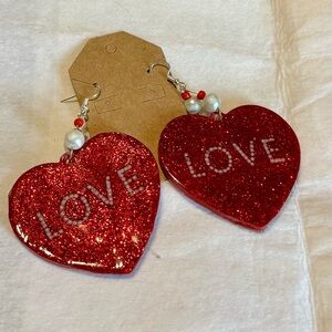 Red Heart Love Earrings